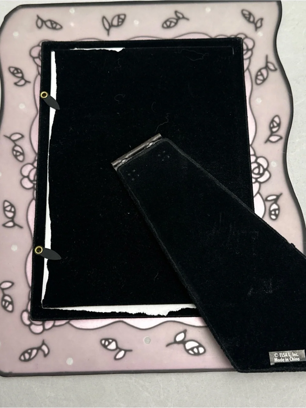 Pink Picture Frame with Silver Floral Accents - Unbranded